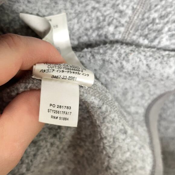 PATAGONIA Better Sweater 1/4 Zip Jacket Birch White Heathered Gray Sz S {JJ19} - Picture 7 of 7